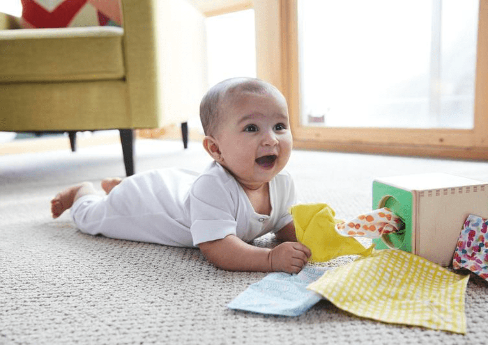 baby doing tummy time