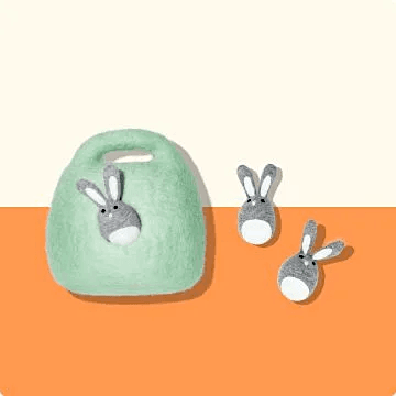 Bunnies in a Felt Burrow